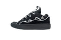 LANVIN Curb Leather Sneakers – Black/Grey
