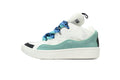 LANVIN Curb Leather Sneakers – White/Blue