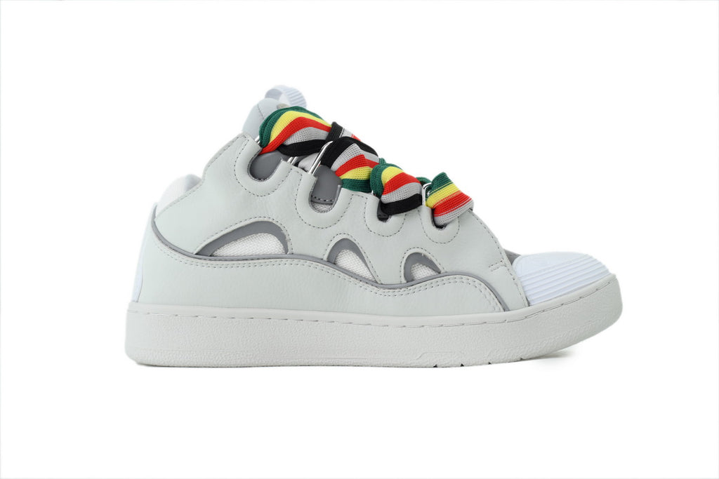 Lanvin Curb Sneakers – White with Multicolor Laces