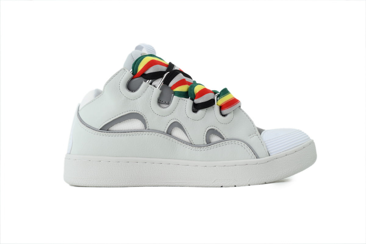 Lanvin Curb Sneakers – White with Multicolor Laces