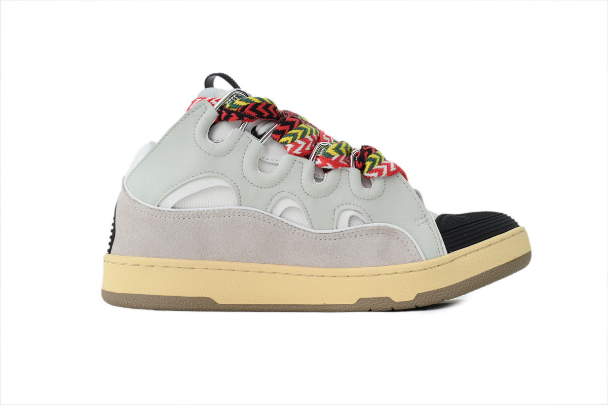 Lanvin Curb Sneakers – White with Multicolor Laces