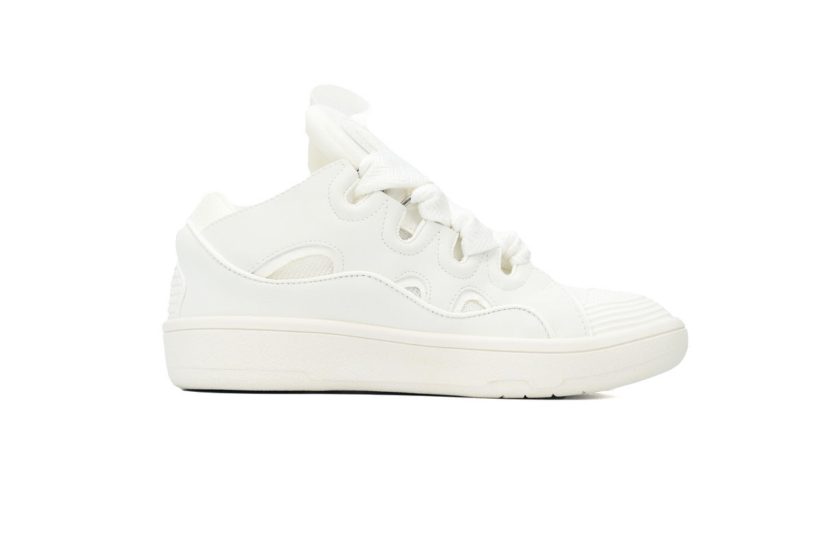 LANVIN Curb Leather Sneakers – White
