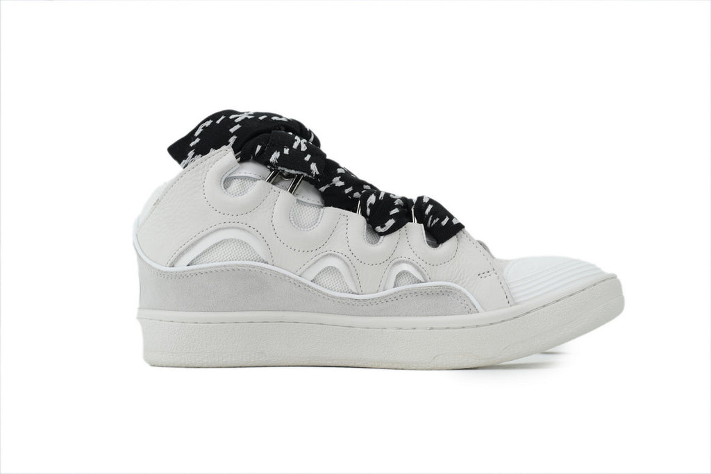LANVIN Curb Leather Sneakers – Pure White