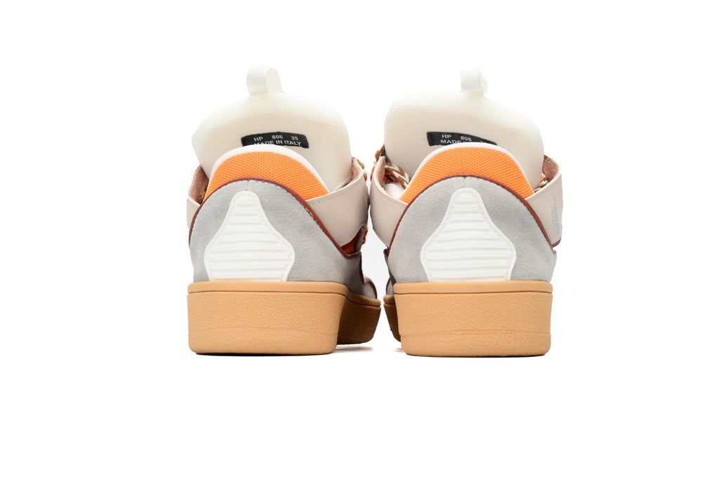 LANVIN Curb Leather Sneakers – Pink/Mango