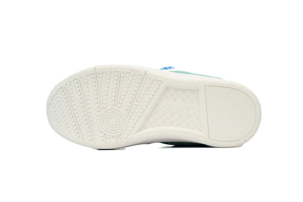 LANVIN Curb Leather Sneakers – White/Blue