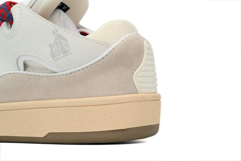 LANVIN Curb Leather Sneakers – White/Grey