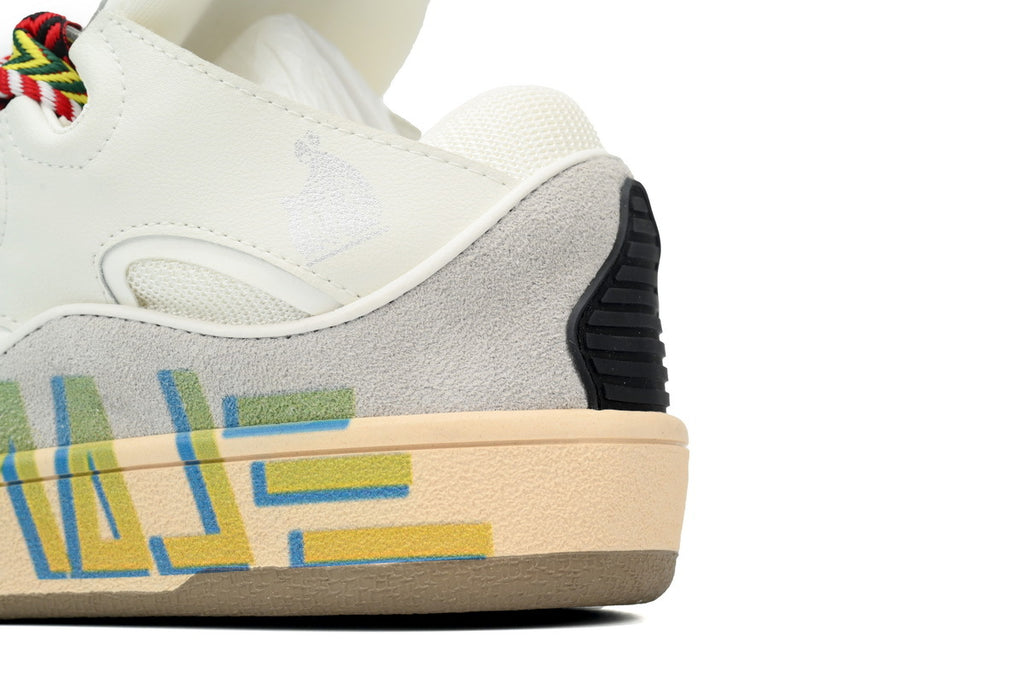LANVIN Curb Leather Sneakers – White/Cream