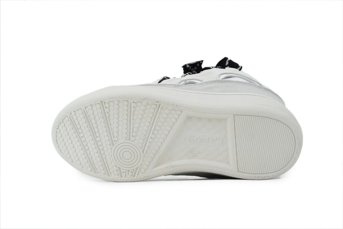 LANVIN Curb Leather Sneakers – Pure White