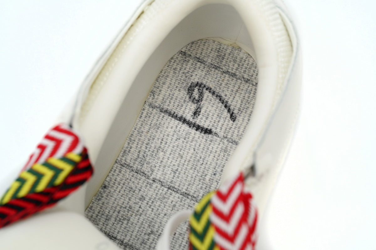 LANVIN Curb Leather Sneakers – White/Cream