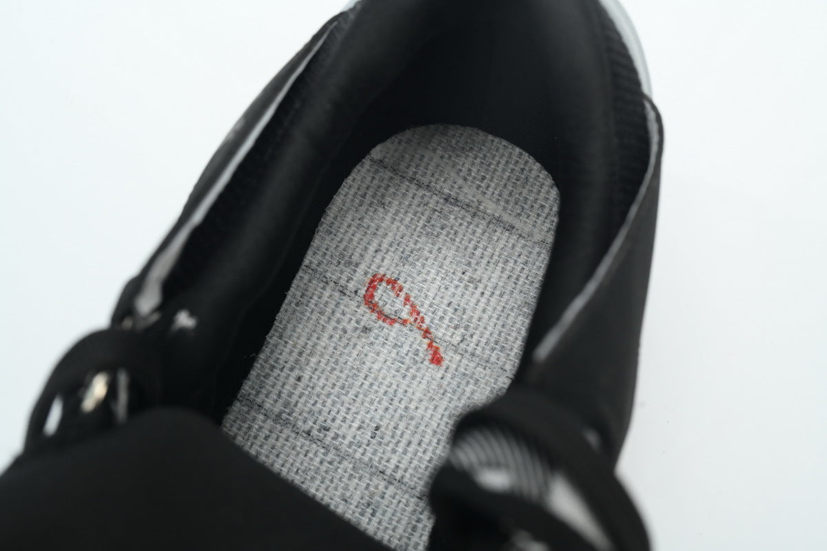 LANVIN Curb Leather Sneakers – Black/Grey