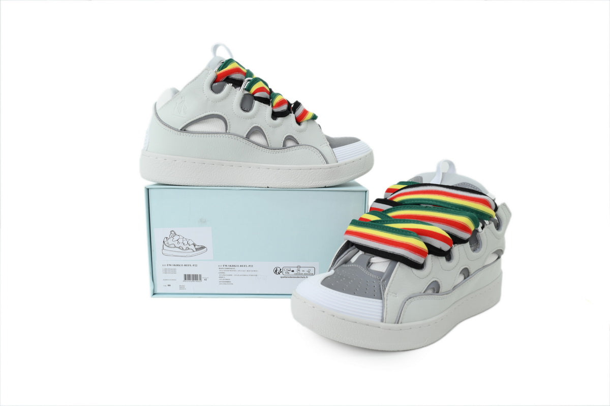 Lanvin Curb Sneakers – White with Multicolor Laces