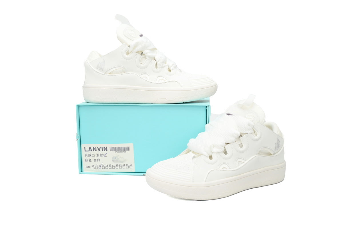 LANVIN Curb Leather Sneakers – White