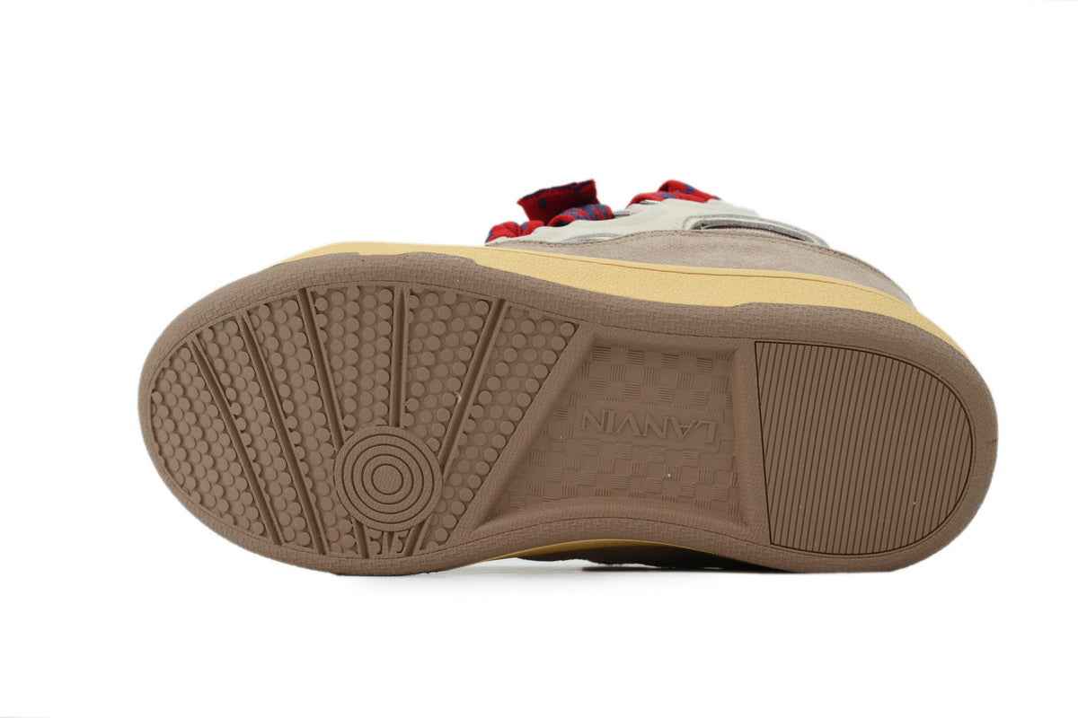 LANVIN Curb Leather Sneakers – Beige