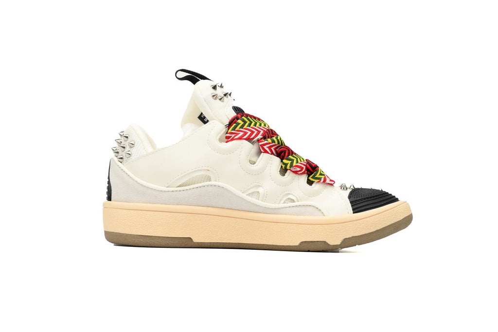 LANVIN Curb Leather Sneakers – Off-White/Ivory