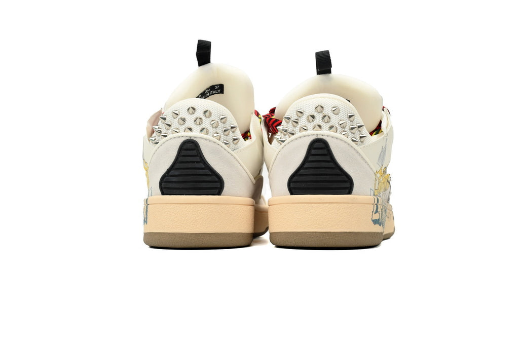 LANVIN Curb Leather Sneakers – Off-White/Ivory