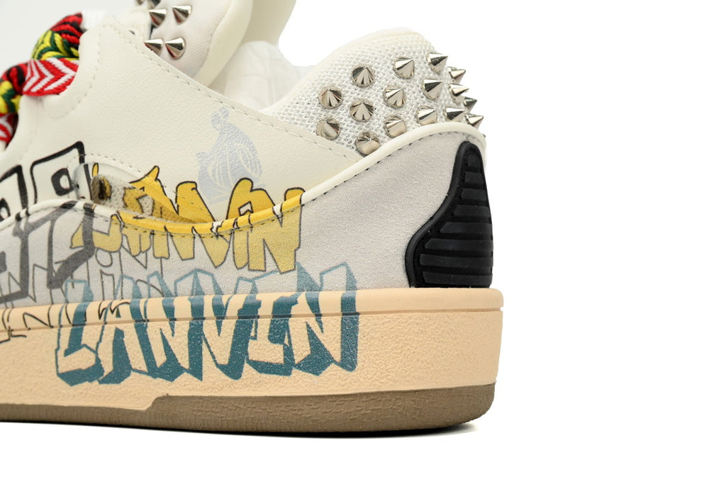 LANVIN Curb Leather Sneakers – Off-White/Ivory