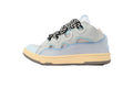 LANVIN Curb Leather Sneakers – Grey/Blue