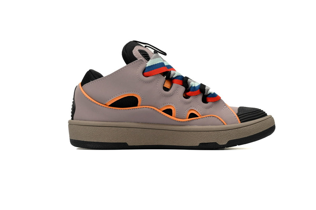 LANVIN Curb Leather Sneakers – Brown
