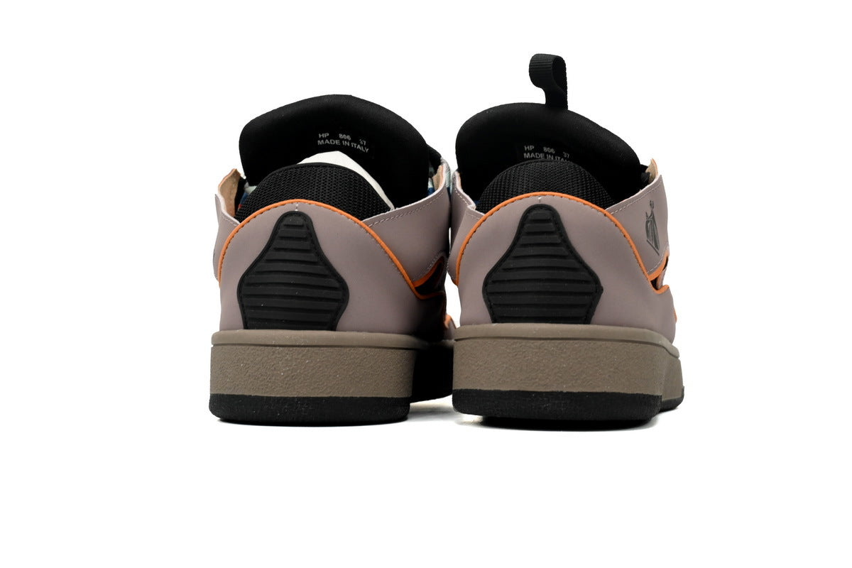 LANVIN Curb Leather Sneakers – Brown
