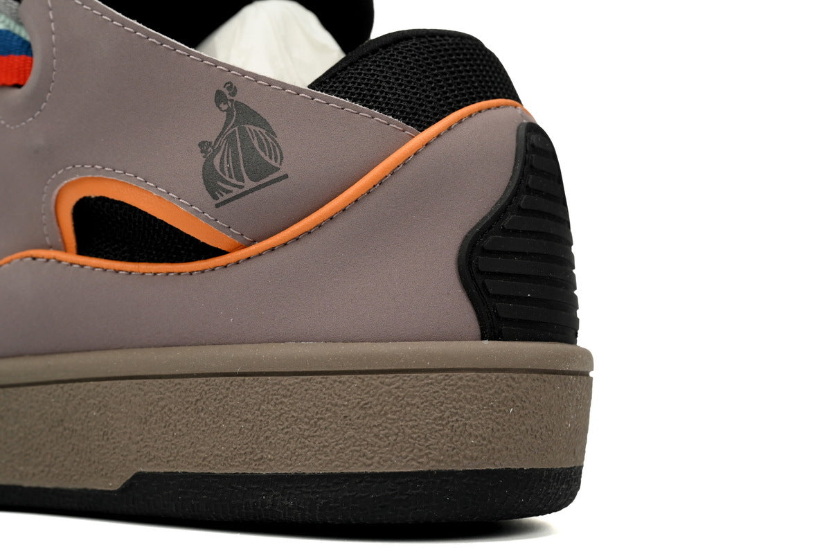 LANVIN Curb Leather Sneakers – Brown