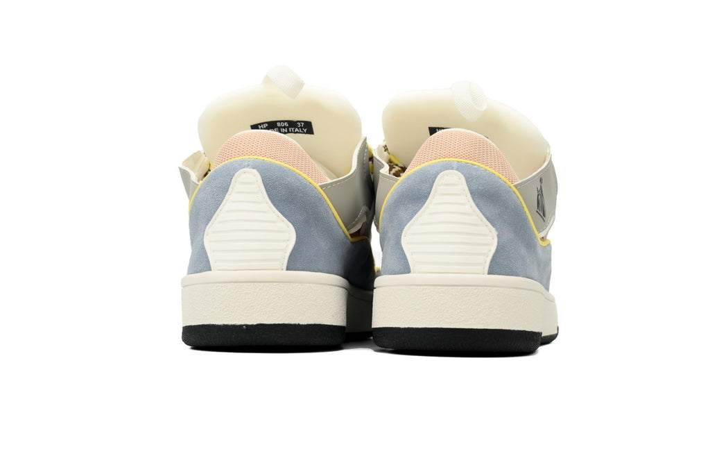 LANVIN Curb Leather Sneakers – Light Blue