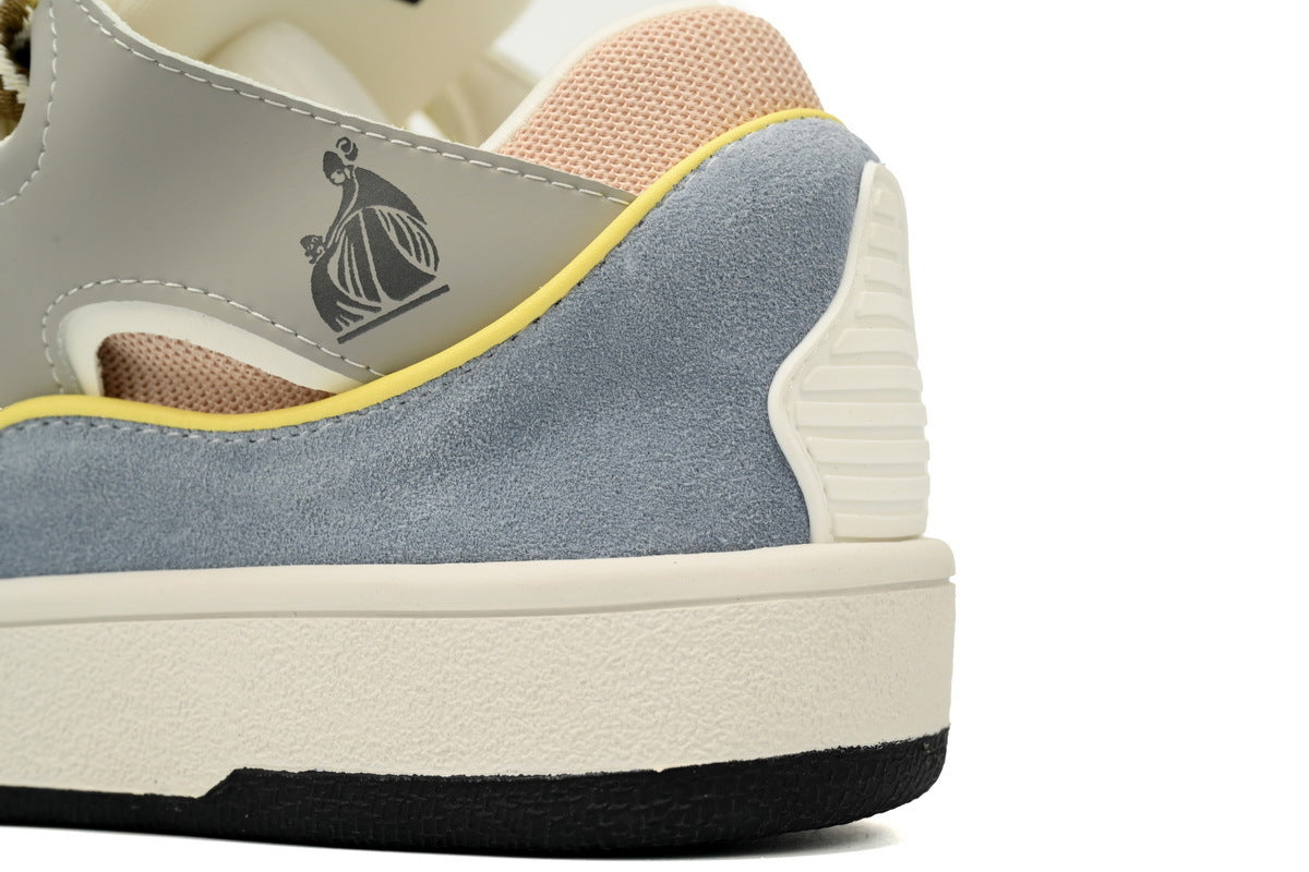 LANVIN Curb Leather Sneakers – Light Blue