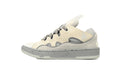 LANVIN Curb Leather Sneakers – Cream/Grey