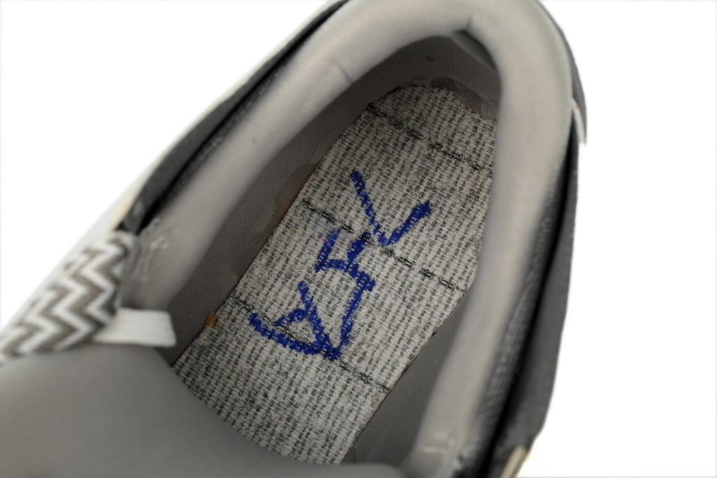 LANVIN Curb Leather Sneakers – Cream/Grey