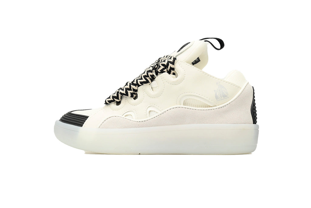 LANVIN Curb Leather Sneakers – Soft White