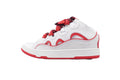 LANVIN Curb Leather Sneakers – White/Red Classic