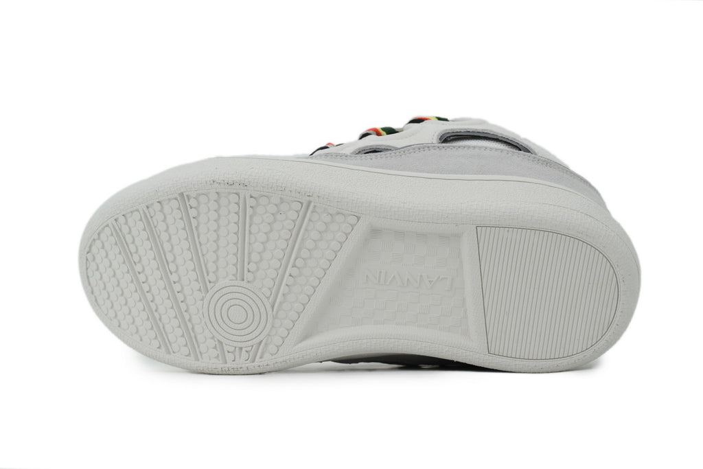 LANVIN Curb Leather Sneakers – Grey/White Classic