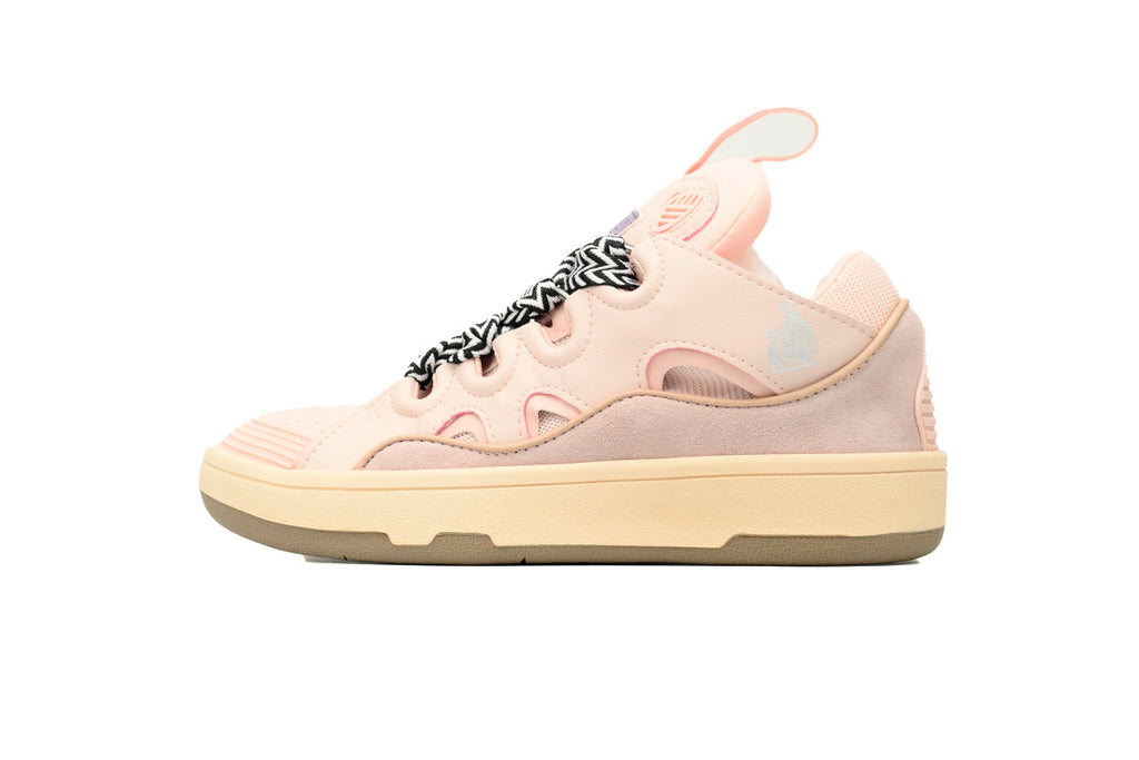 LANVIN Curb Leather Sneakers – Light Pink