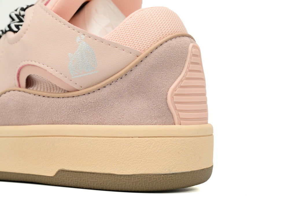 LANVIN Curb Leather Sneakers – Light Pink