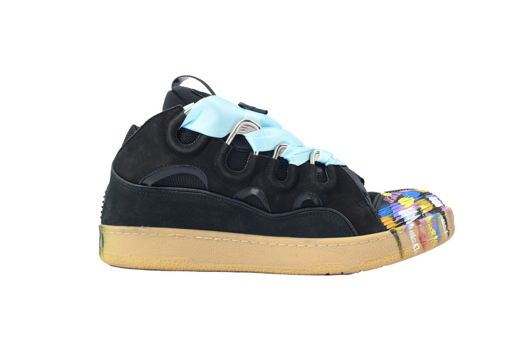 LANVIN LAB x FUTURE Leather Sneakers – Black Splash Paint