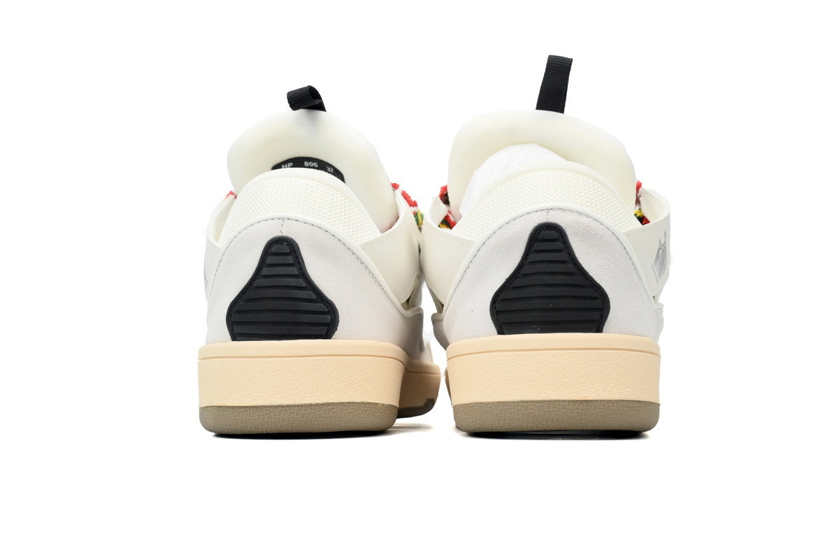 LANVIN Curb Leather Sneakers – White/Black