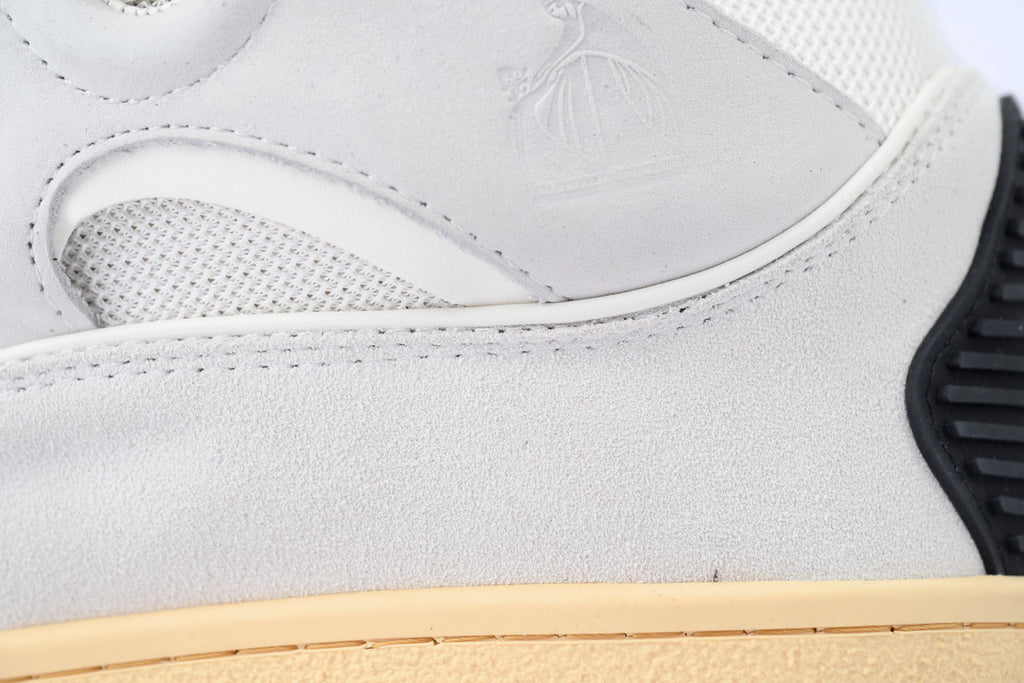 LANVIN Curb Leather Sneakers – Grey/White