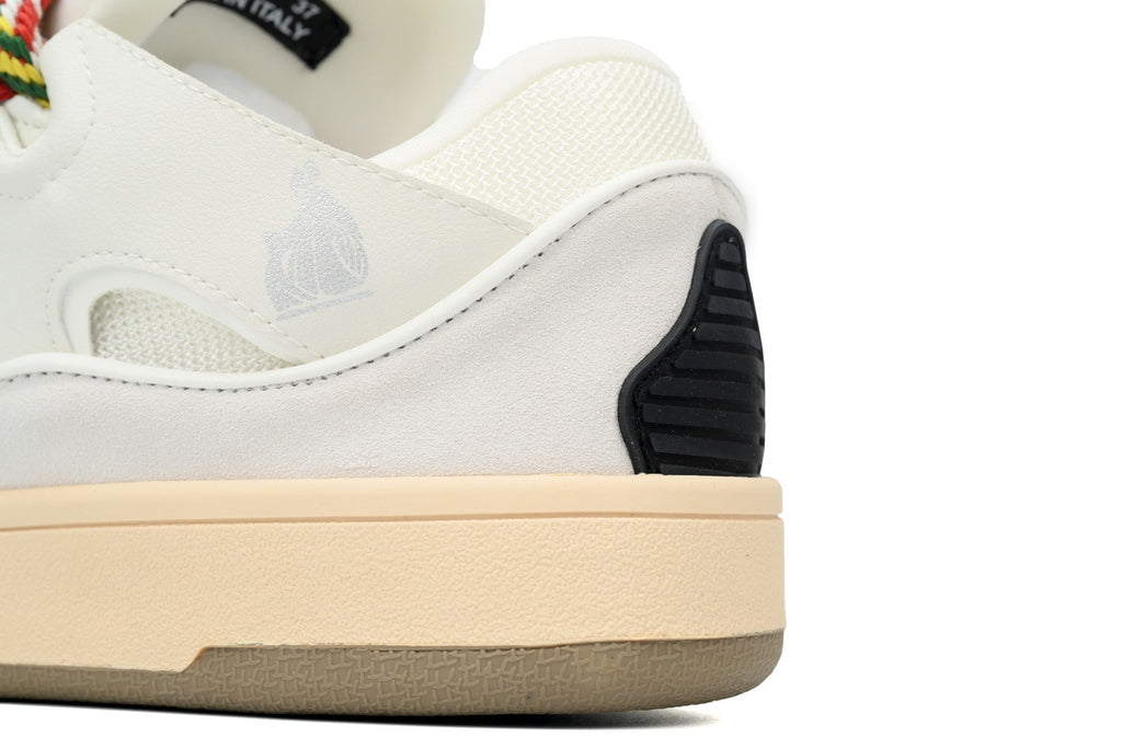 LANVIN Curb Leather Sneakers – White/Black