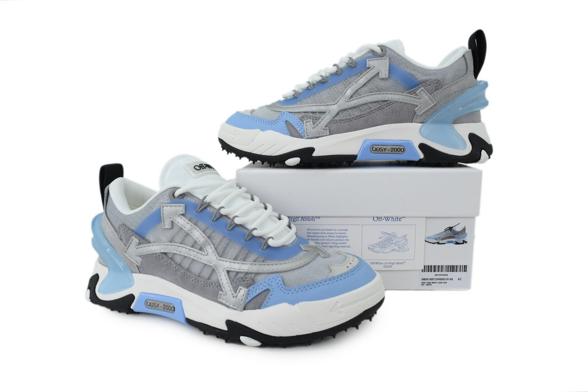 Off-White ODSY-2000 Sneakers – Grey & Sky Blue