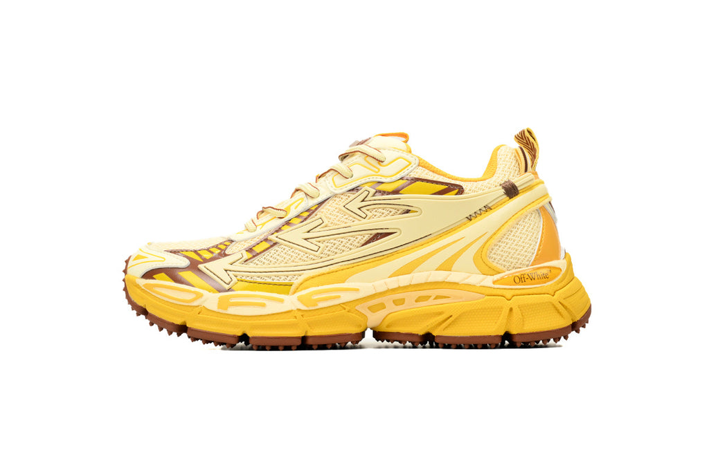 Off-White Be Right Back Yellow Brown Mesh Sneakers