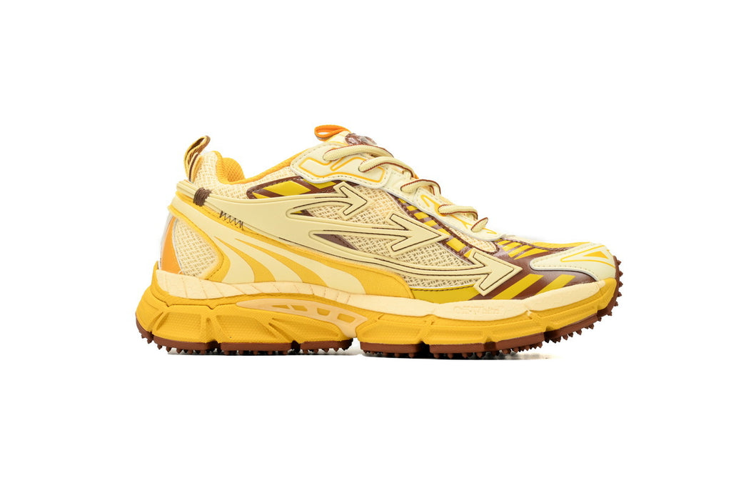Off-White Be Right Back Yellow Brown Mesh Sneakers