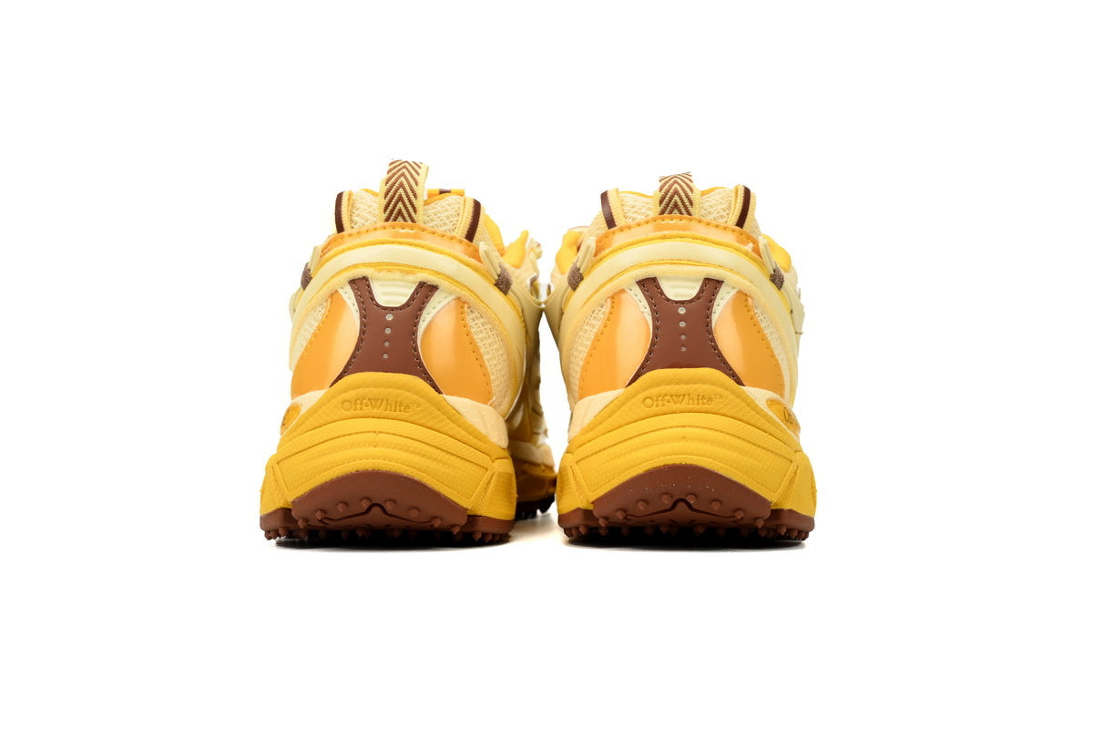 Off-White Be Right Back Yellow Brown Mesh Sneakers