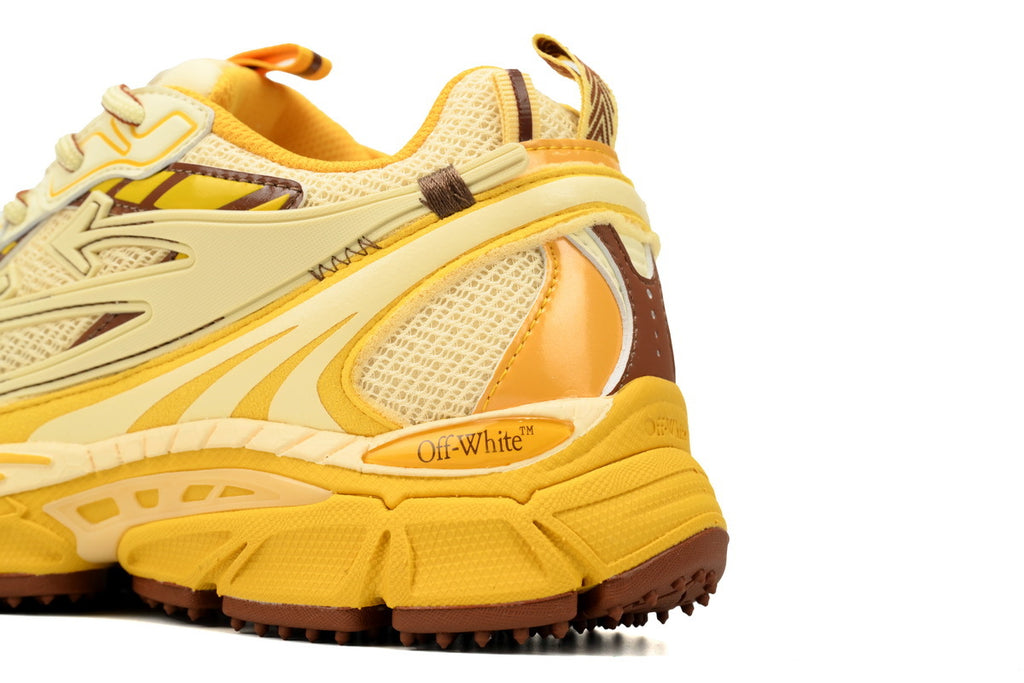 Off-White Be Right Back Yellow Brown Mesh Sneakers