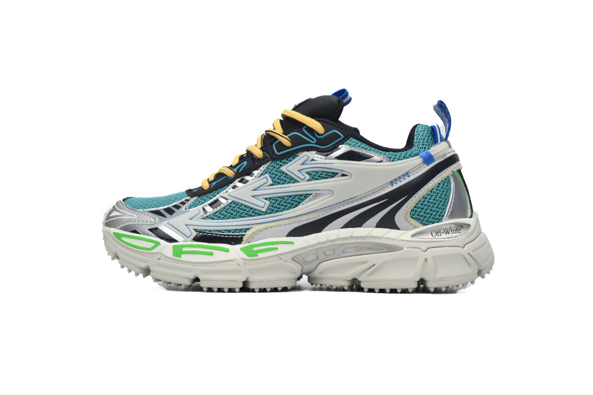 Off-White Be Right Back Paris Green Blue Mesh Sneakers