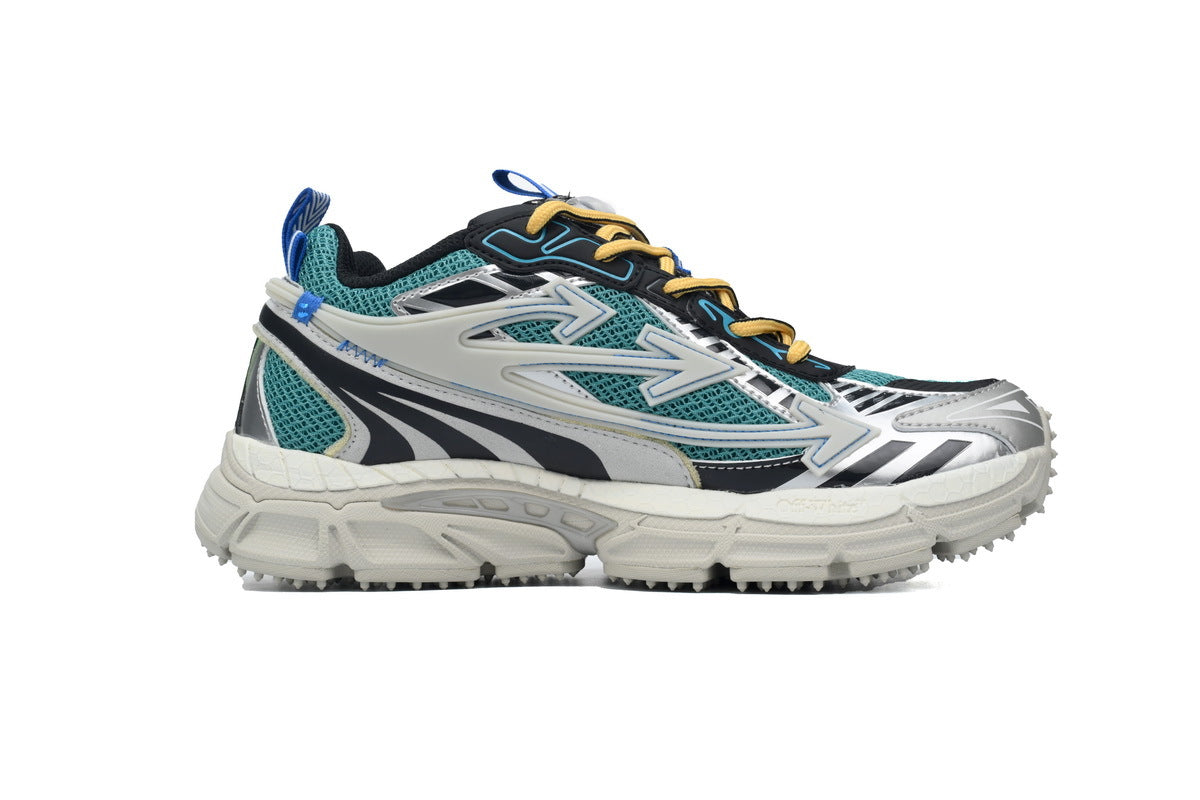 Off-White Be Right Back Paris Green Blue Mesh Sneakers