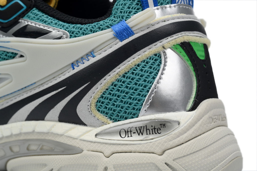 Off-White Be Right Back Paris Green Blue Mesh Sneakers
