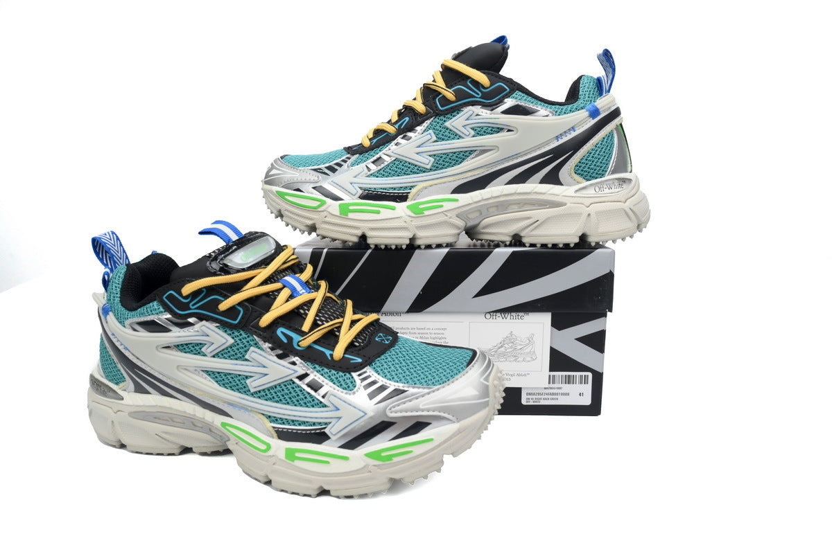 Off-White Be Right Back Paris Green Blue Mesh Sneakers
