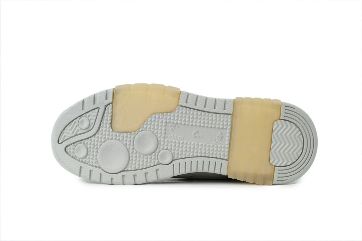 Off-White Out of Office Low Distressed White Suede Sneakers