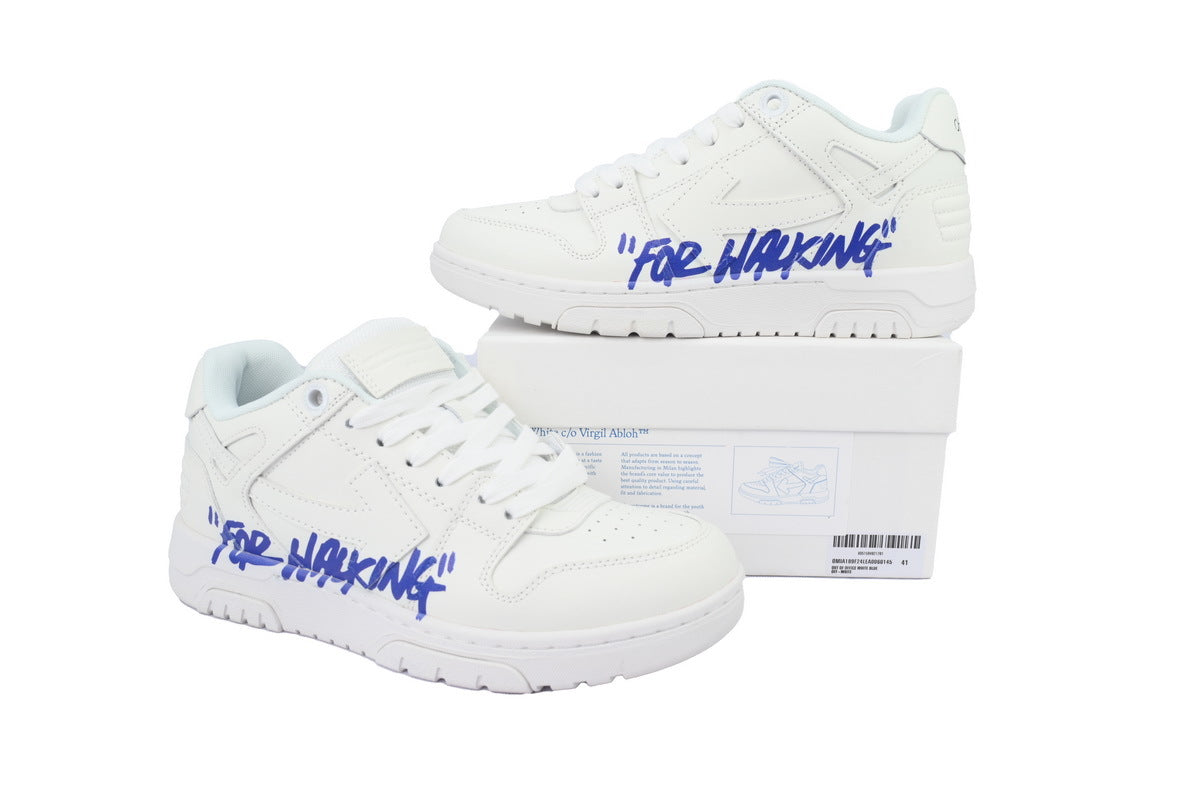 Off-White Out Of Office Low-Top Sneakers White Blue Letters