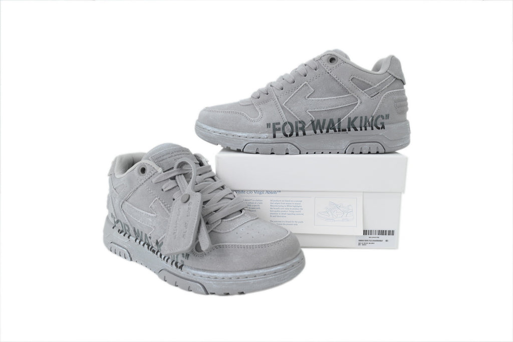 Off-White Out of Office For Walking Grey Suede Sneakers
