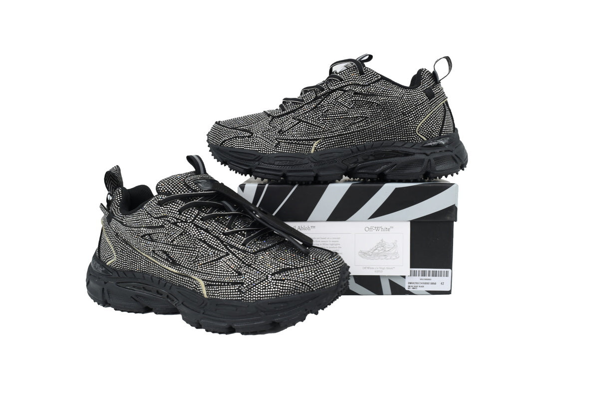Off-White Be Right Back Black Crystal Sneakers